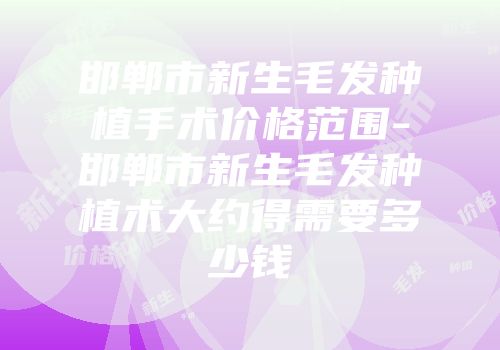 邯郸市新生毛发种植手术价格范围-邯郸市新生毛发种植术大约得需要多少钱