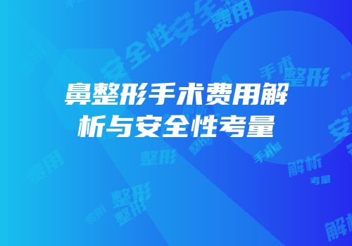 鼻整形手术费用解析与安全性考量