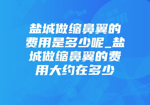 盐城做缩鼻翼的费用是多少呢_盐城做缩鼻翼的费用大约在多少