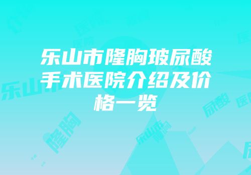 乐山市隆胸玻尿酸手术医院介绍及价格一览