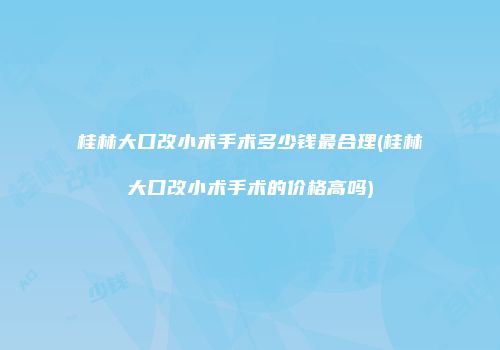 桂林大口改小术手术多少钱最合理(桂林大口改小术手术的价格高吗)