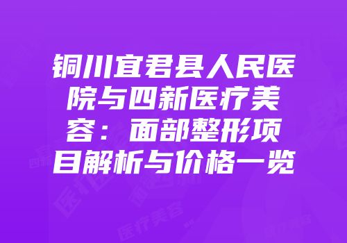 铜川宜君县人民医院与四新医疗美容：面部整形项目解析与价格一览