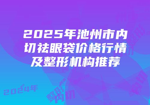 2025年池州市内切祛眼袋价格行情及整形机构推荐