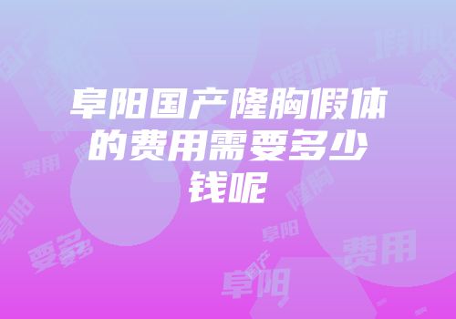 阜阳国产隆胸假体的费用需要多少钱呢