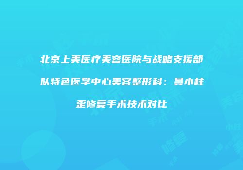 北京上美医疗美容医院与战略支援部队特色医学中心美容整形科：鼻小柱歪修复手术技术对比