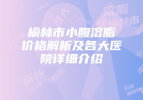 榆林市小腹溶脂价格解析及各大医院详细介绍