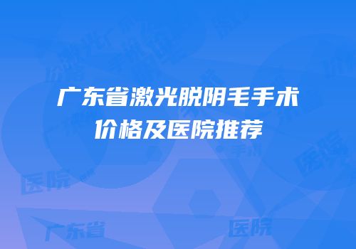 广东省激光脱阴毛手术价格及医院推荐