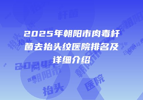 2025年朝阳市肉毒杆菌去抬头纹医院排名及详细介绍