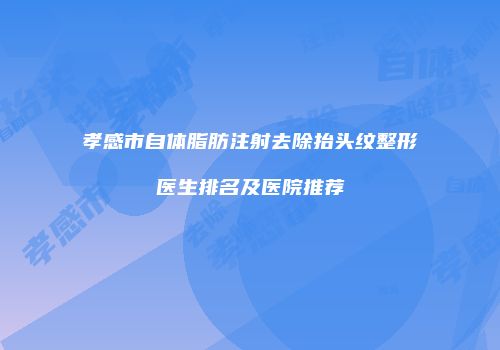 孝感市自体脂肪注射去除抬头纹整形医生排名及医院推荐