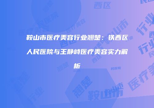 鞍山市医疗美容行业翘楚：铁西区人民医院与王静峙医疗美容实力解析