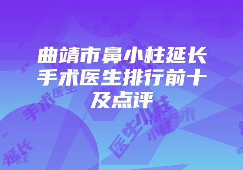 曲靖市鼻小柱延长手术医生排行前十及点评