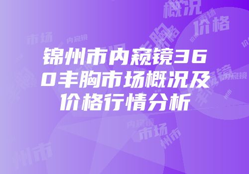 锦州市内窥镜360丰胸市场概况及价格行情分析