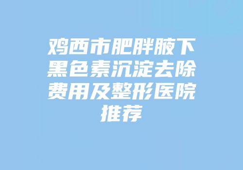 鸡西市肥胖腋下黑色素沉淀去除费用及整形医院推荐