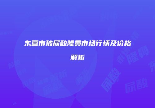 东营市玻尿酸隆鼻市场行情及价格解析
