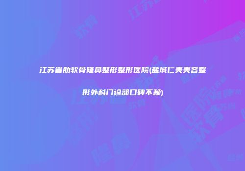 江苏省肋软骨隆鼻整形整形医院(盐城仁美美容整形外科门诊部口碑不赖)