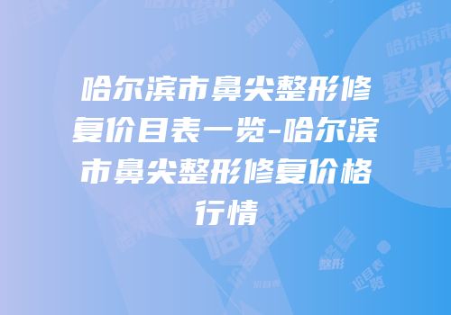 哈尔滨市鼻尖整形修复价目表一览-哈尔滨市鼻尖整形修复价格行情