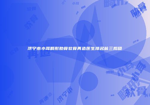 济宁市小耳畸形肋骨软骨再造医生排名前三揭晓