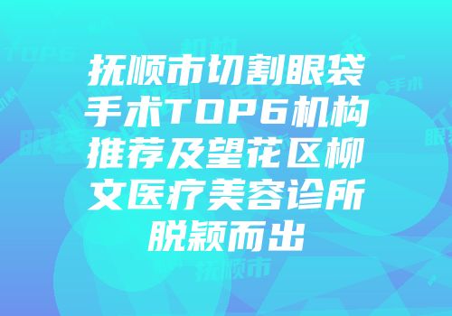 抚顺市切割眼袋手术TOP6机构推荐及望花区柳文医疗美容诊所脱颖而出