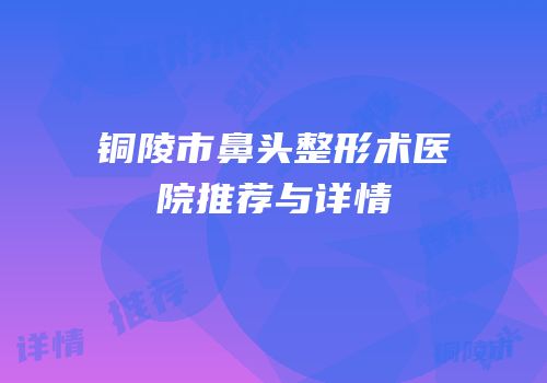 铜陵市鼻头整形术医院推荐与详情