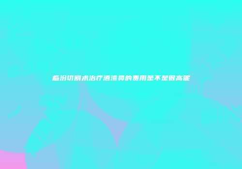 临汾切割术治疗酒渣鼻的费用是不是很高呢