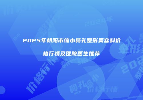 2025年朝阳市缩小鼻孔整形美容科价格行情及医院医生推荐