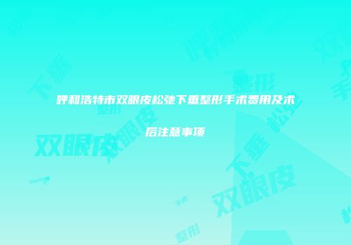 呼和浩特市双眼皮松弛下垂整形手术费用及术后注意事项