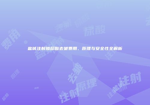 盐城注射玻尿酸去皱费用、原理与安全性全解析