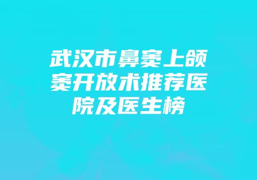 武汉市鼻窦上颌窦开放术推荐医院及医生榜