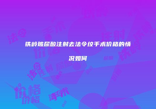 铁岭玻尿酸注射去法令纹手术价格的情况如何