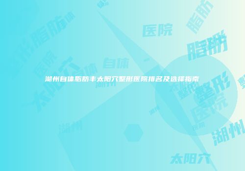 湖州自体脂肪丰太阳穴整形医院排名及选择指南