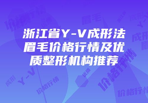 浙江省Y-V成形法眉毛价格行情及优质整形机构推荐