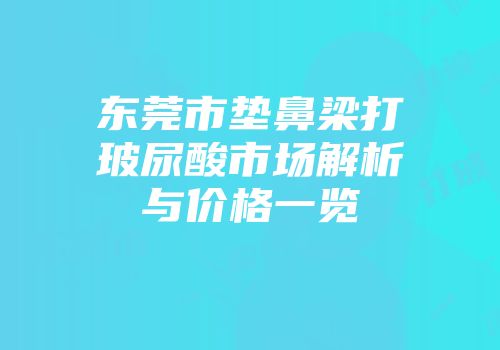 东莞市垫鼻梁打玻尿酸市场解析与价格一览