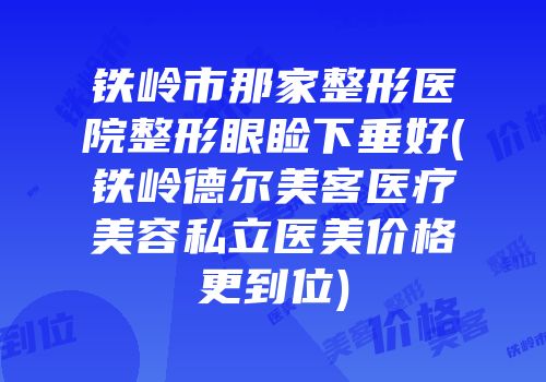 铁岭市那家整形医院整形眼睑下垂好(铁岭德尔美客医疗美容私立医美价格更到位)