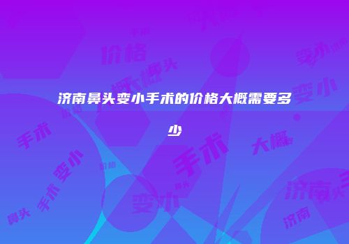 济南鼻头变小手术的价格大概需要多少