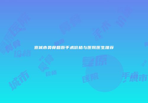 宣城市鼻骨复原手术价格与医院医生推荐