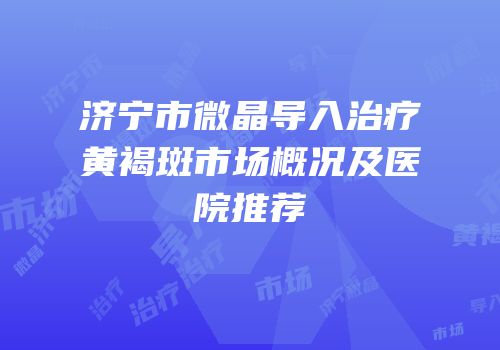 济宁市微晶导入治疗黄褐斑市场概况及医院推荐