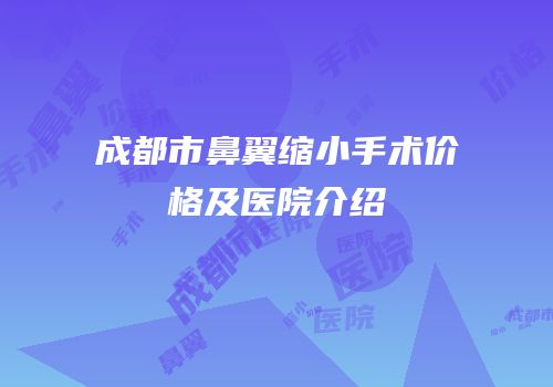 成都市鼻翼缩小手术价格及医院介绍