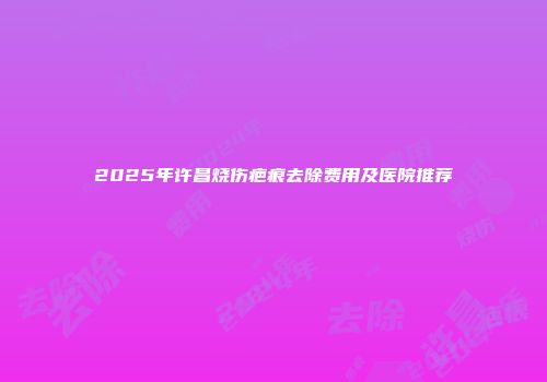 2025年许昌烧伤疤痕去除费用及医院推荐