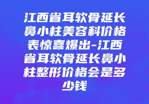 江西省耳软骨延长鼻小柱美容科价格表惊喜爆出-江西省耳软骨延长鼻小柱整形价格会是多少钱