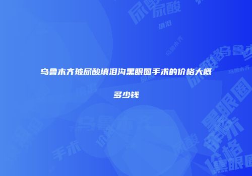 乌鲁木齐玻尿酸填泪沟黑眼圈手术的价格大概多少钱