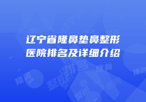 辽宁省隆鼻垫鼻整形医院排名及详细介绍
