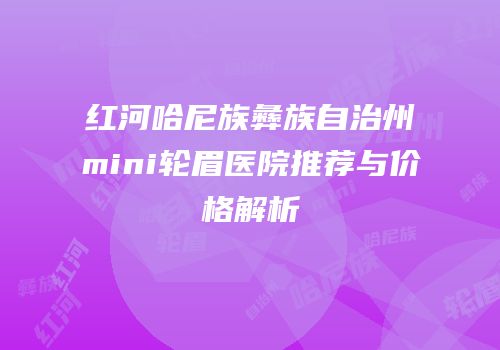 红河哈尼族彝族自治州mini轮眉医院推荐与价格解析