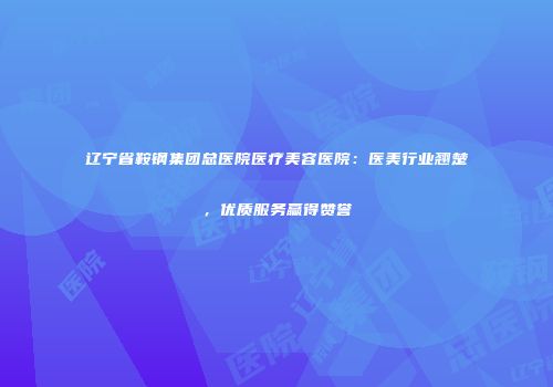 辽宁省鞍钢集团总医院医疗美容医院：医美行业翘楚，优质服务赢得赞誉