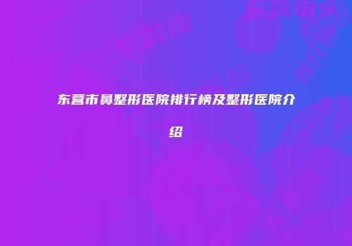 东营市鼻整形医院排行榜及整形医院介绍