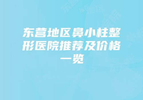 东营地区鼻小柱整形医院推荐及价格一览