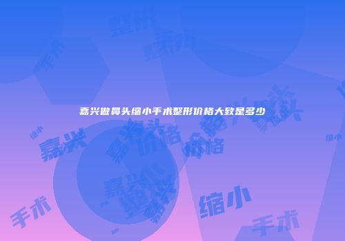 嘉兴做鼻头缩小手术整形价格大致是多少