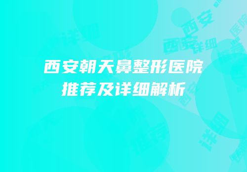 西安朝天鼻整形医院推荐及详细解析