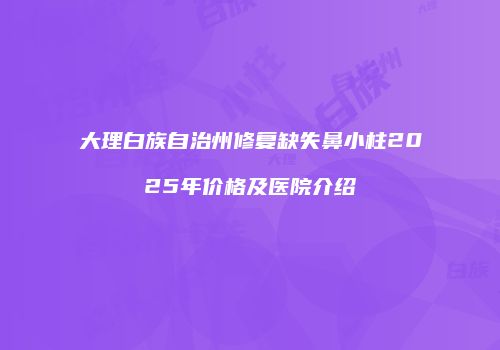 大理白族自治州修复缺失鼻小柱2025年价格及医院介绍