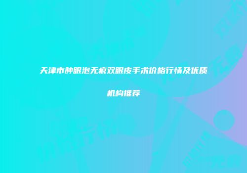 天津市肿眼泡无痕双眼皮手术价格行情及优质机构推荐