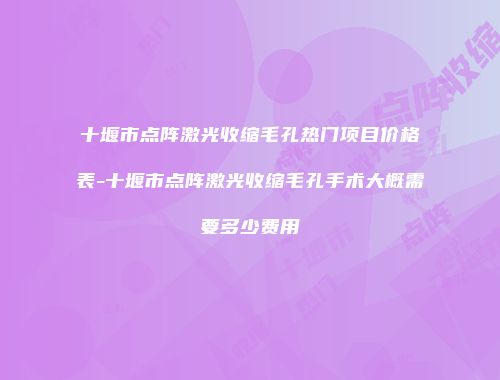 十堰市点阵激光收缩毛孔热门项目价格表-十堰市点阵激光收缩毛孔手术大概需要多少费用
